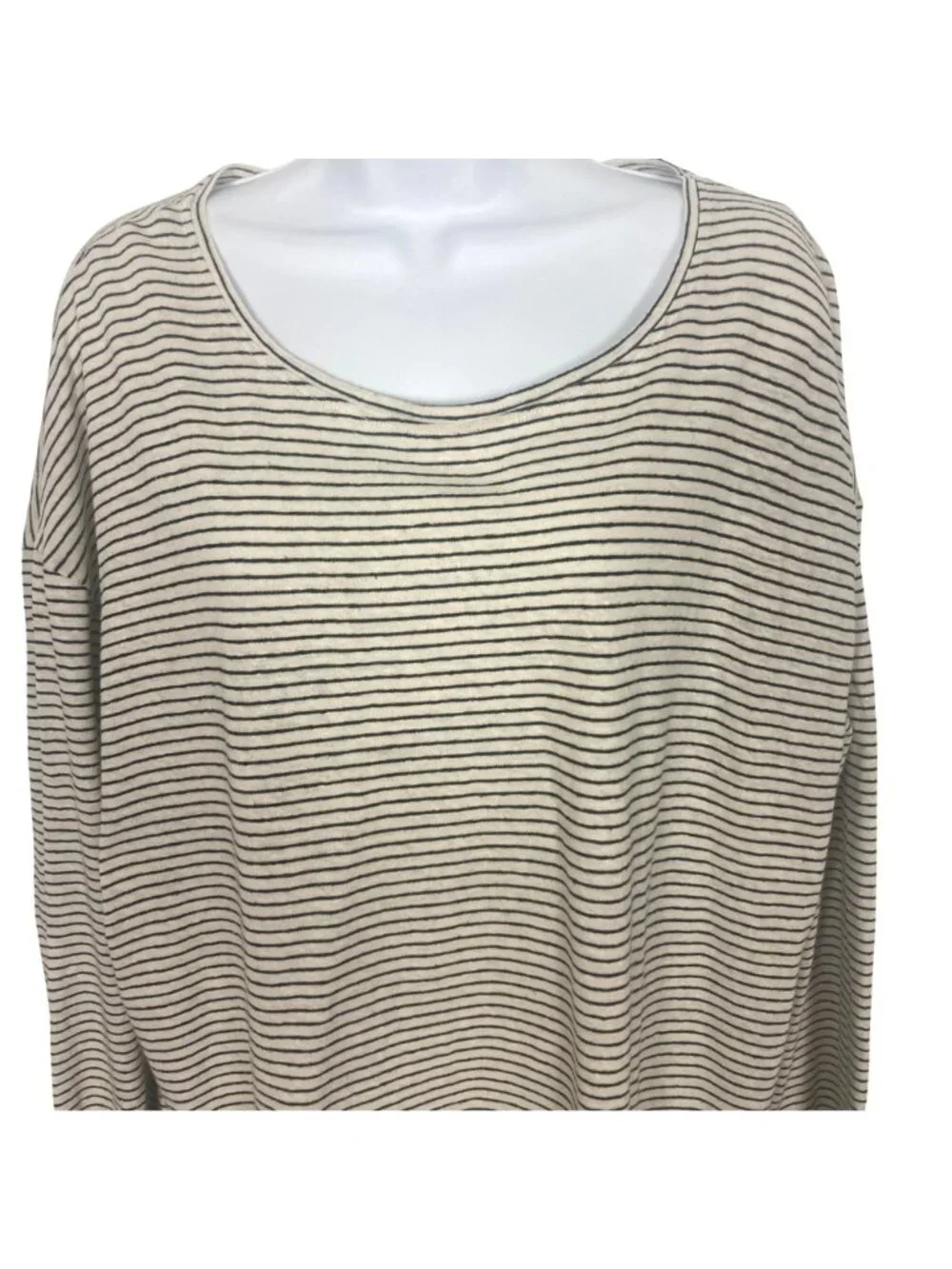 John Lewis Partners Striped Cotton Linen Top Womens 16 Nautical Lightweight